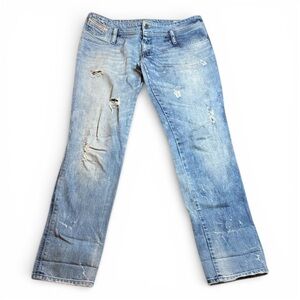 Diesel Matic Stretch Light Wash Women's Straight Leg Blue Jeans sz 29” L 32”